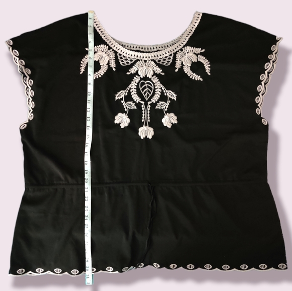 Seventh Avenue Drawstring Black Blouse Shirt 3X - Picture 6 of 11